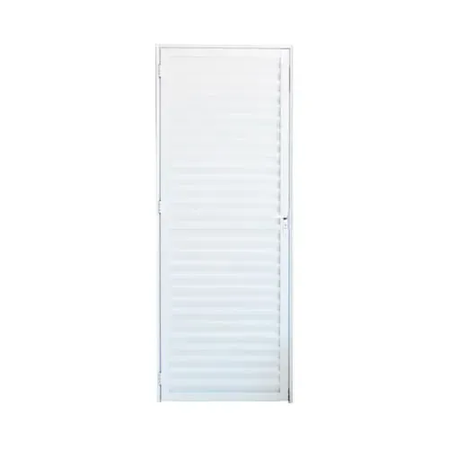Porta de Aluminio Quality Veneziano Branco Lado Direito 0,70X2,10M
