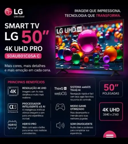 Smart TV LG 50 Polegadas 4K Pro Lacrada Com Nota Fiscal!