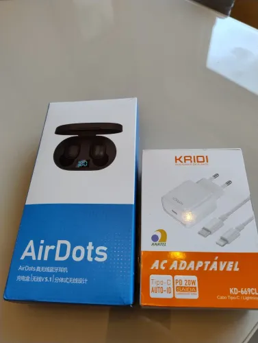 Kit fone bluetooth + carregador iPhone lightining