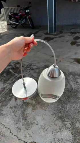 Lustre pendente de vidro opalino (fosco)