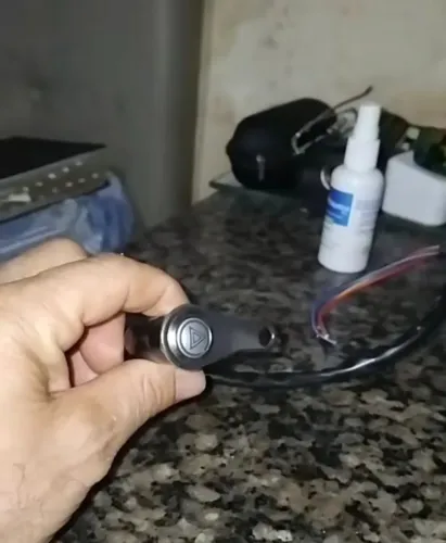 Pisca alerta, botão de inox a prova d,gua, led vermelho