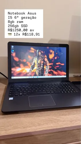 Notebook Asus i5 6ª geração | 8gb ram | 256gb SSD