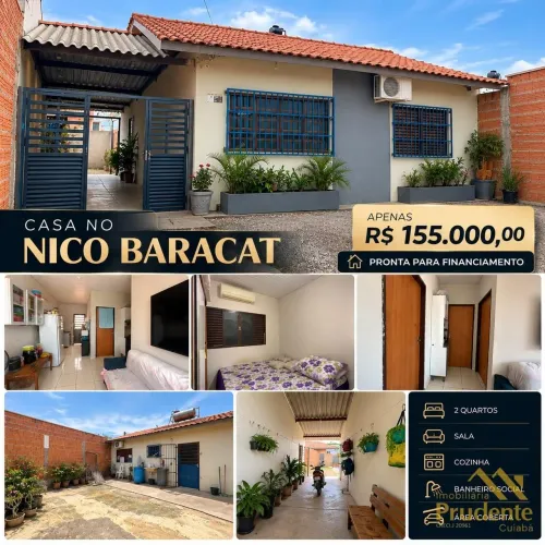 Casa para Venda em Cuiabá, Loteamento Residencial Nico Baracat, 2 dormitórios, 1 banheiro,
