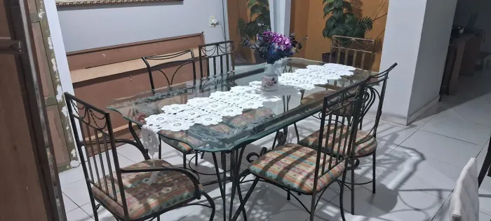 Mesa de luxo 6 cadeiras
