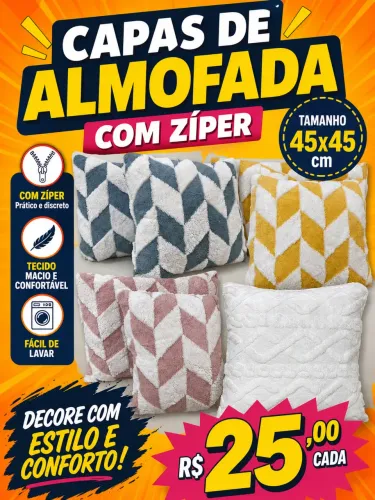 CAPAS DE ALMOFADA COM ZÍPER