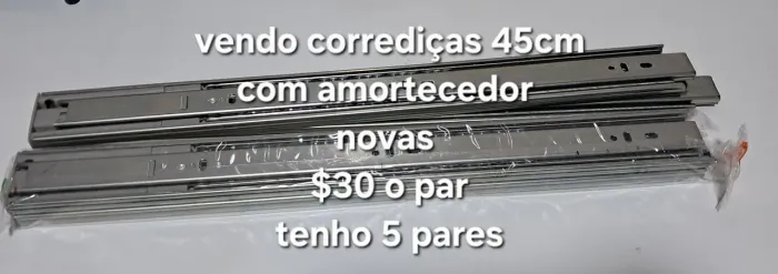 Corrediça 45cm com frenagem