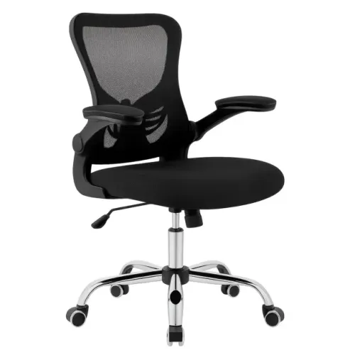 Cadeira Escritório Ergonômica Tela Preta Giratória Confortável Home Office 20097