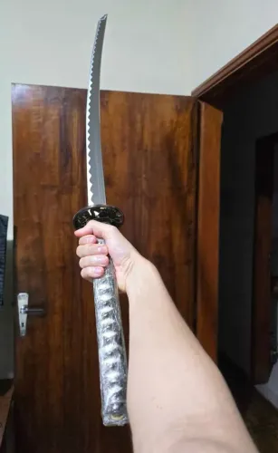 Espada Katana Kensei Aço 1045 Funcional + Suporte de Parede + Boken de Treino + Bainha