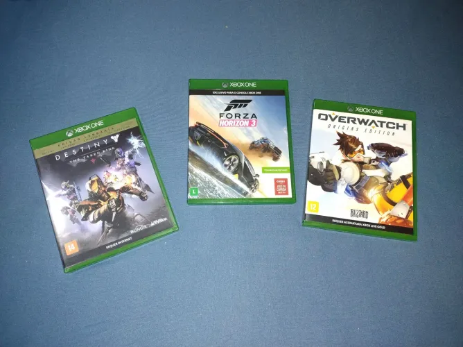 Jogos de Xbox one - Forza Horizon 3, destiny the tanken king e overwatch