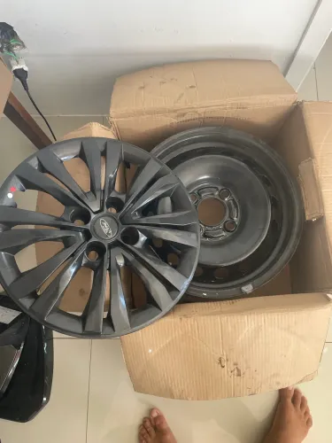 Jogo de 4 rodas de ferro aro 14 original ford