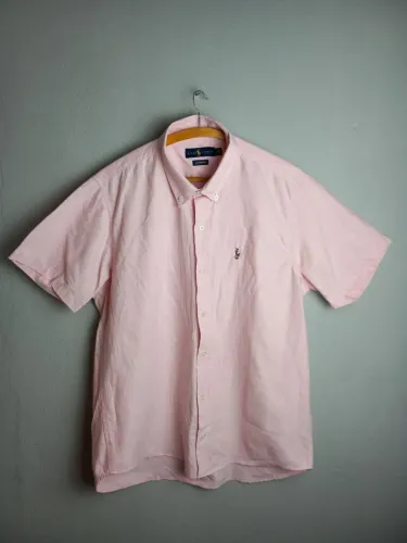 Camisa Ralph Lauren Oxford Rosa GG Original