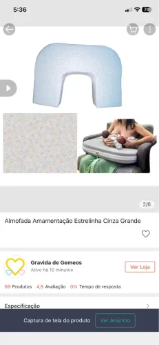 Vendo almofada de amamentação para gêmeos