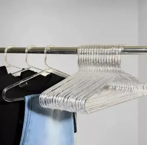 Cabide Transparente Casa ou Loja - Kit com 50 unidades