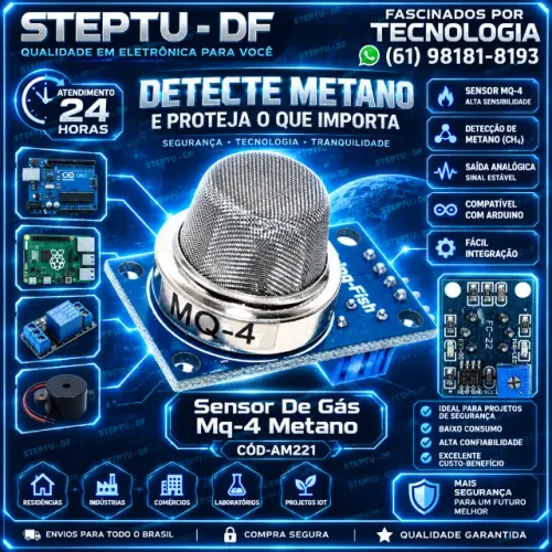 Sensor De Gás Mq-4 Metano Arduino Automação Robotica COD-AM221