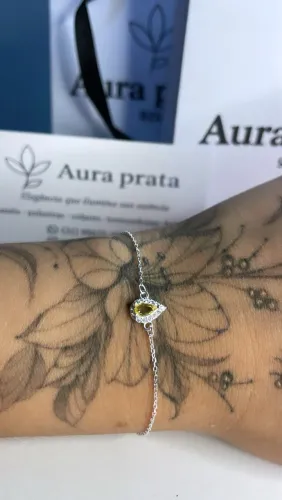 Pulseira gota prata 925 legítima