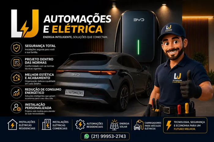 Instalação Carregador para Veículos Elétricos BYD -GWM-GEELY