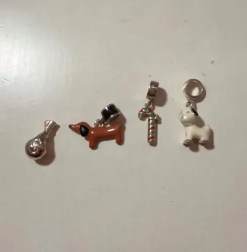 4 berloques prata para pulseira vivara e pandora