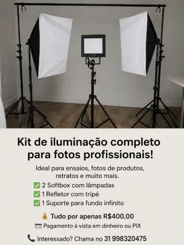 KIT ILUMINAÇÃO ESTUDIO FOTOS