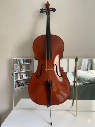 Violoncelo Dominante 4/4 Completo + Capa Acolchoada e Arco (Excelente Estado)