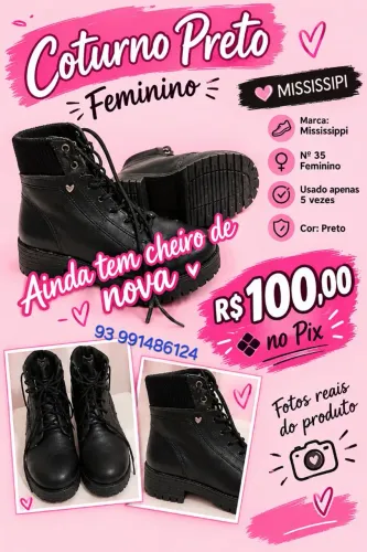 Coturno missisipi preto