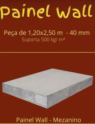 Painel Wall Mezanino 40mm 1,20m X 2,50m