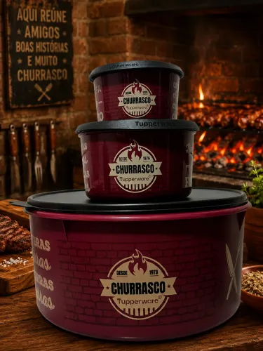Kit Tupperware churrasco 3 unidades 