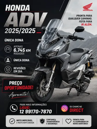 HONDA ADV IMPECÁVEL, ZERADA ÚNICA DONA