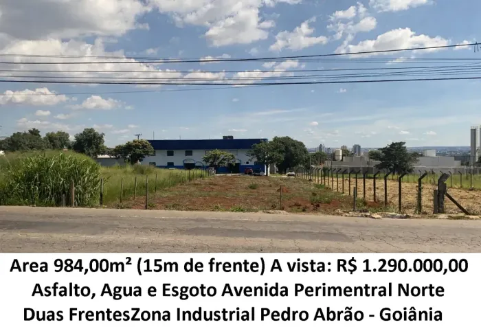 Leia a descrição: Area 984,00m² (Avenida Perimentral Norte) Zona Industrial Pedro Abrão