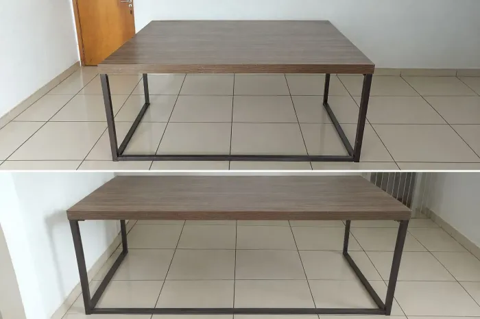 Mesa multifuncional em aço inox medidas 160 por 80 cm