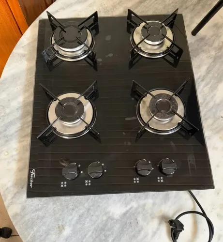 Fogão cooktop Fischer acendimento elétrico conservado 4 bocas