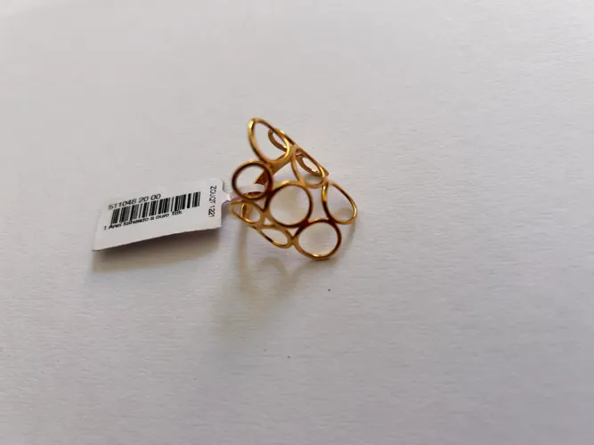MAXI ANEL CÍRCULOS VAZADOS BANHADO A OURO 18K