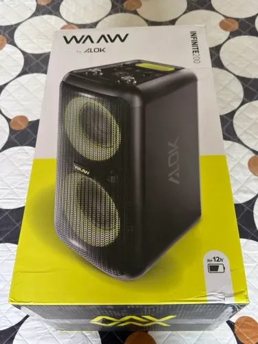 WAAW by ALOK Caixa de Som INFINITE 200 Bluetooth, 4 Alto com LED's, TWS, 160W RMS  