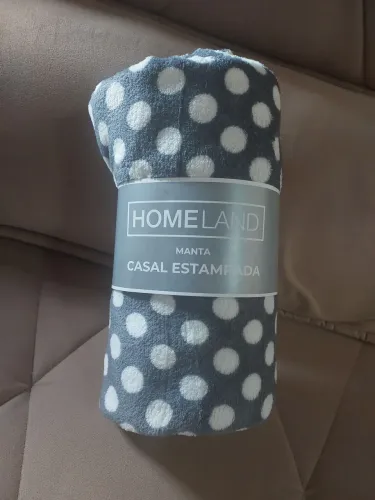 Manta de casal homeland cinza poá