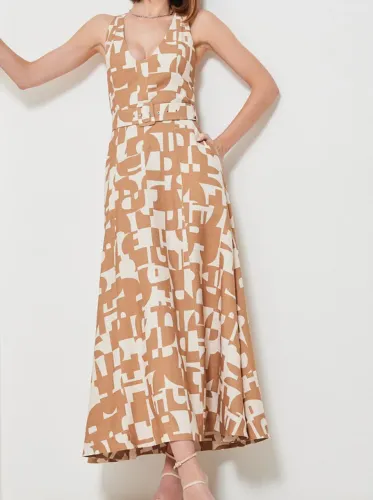 vestido longuete estampa mosaico marca mob