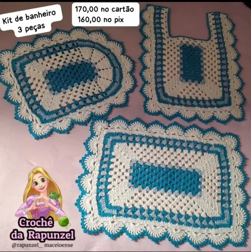 Kits de banheiro e cozinha em crochê