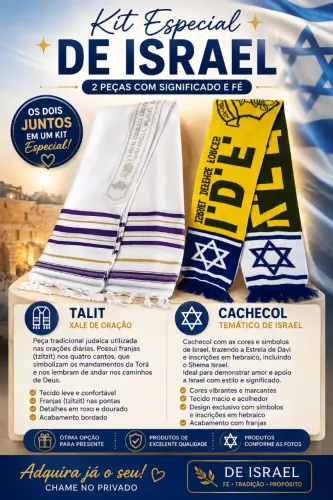 Kit talit e cachecol de Israel