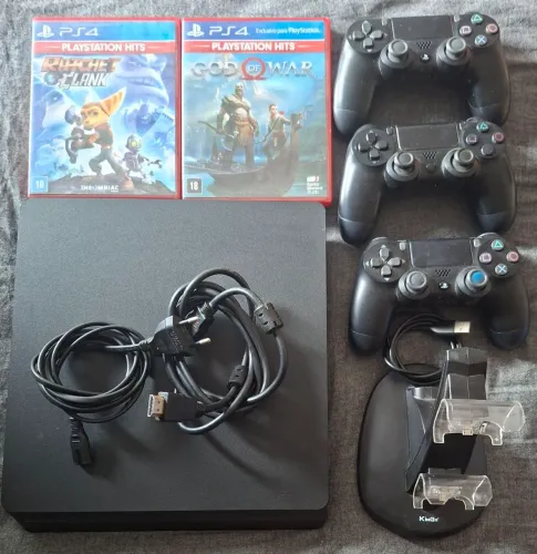 PS4 Slim com HD de 1T + 2 Jogos