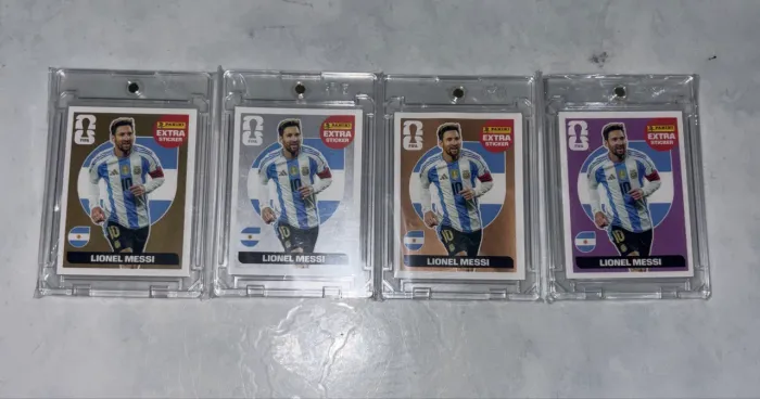 KIT 4 FIGURINHAS EXTRA MESSI ORIGINAL PANINI NA CASE