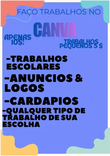 Faço trabalhos no canva 