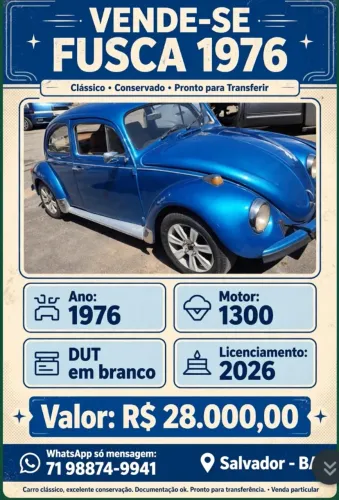 Volkswagen Fusca 1300 1976