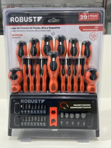 Jogo Chaves De Fenda Phillips E Bits - 39 Peças Robust