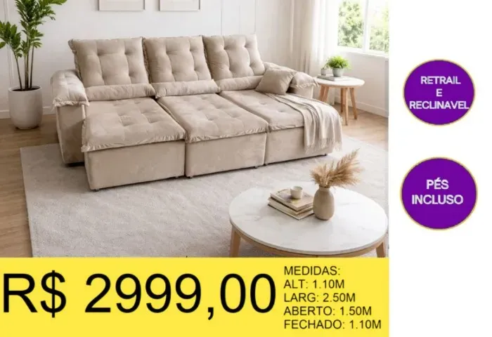 ESTOFADO RETRATIL A PRONTA-ENTREGA