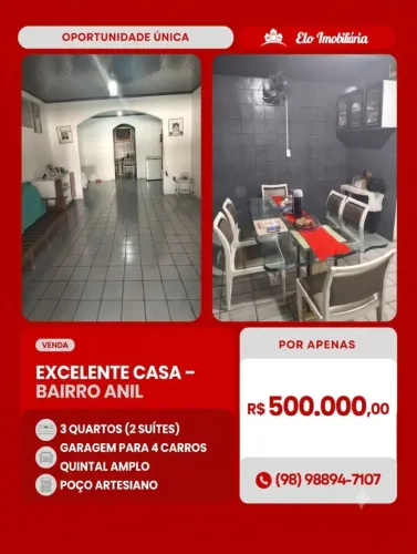 VENDE-SE EXCELENTE CASA - BAIRRO  ANIL