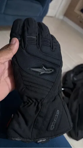 luva alpinestars stella transition drystar - preta (100% impermeável/térmica/frio/inverno)