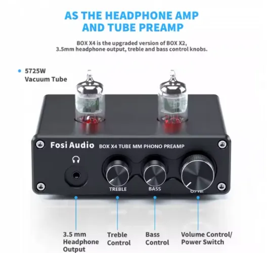 Pré Amplificador Fosi X4 Valvulado Toca Discos Fone De ouvido 127/220V