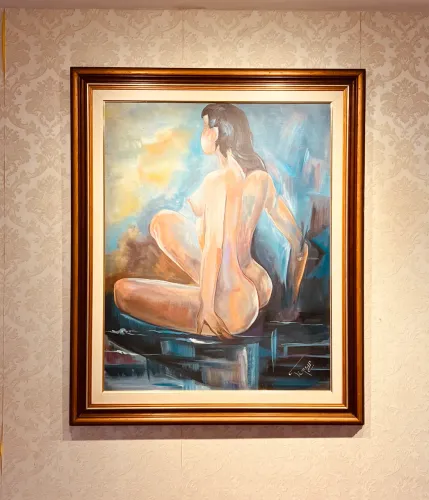 Bela pintura em óleo s/ Eucatex