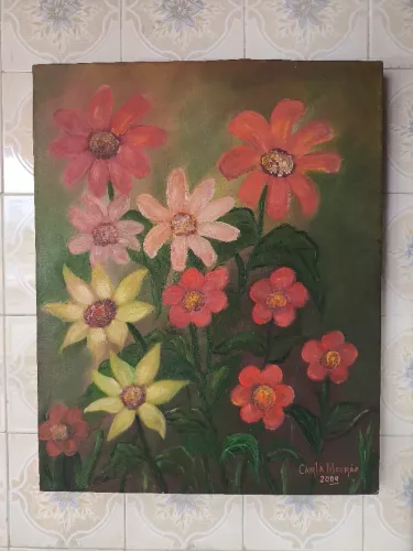 Quadro com Flores (óleo sobre a tela)
