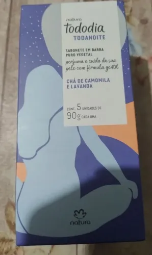 caixa sabonete natura todo dia noite chá de camomila