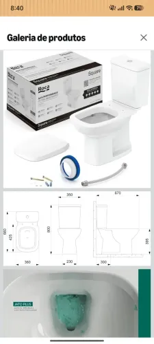 Kit Vaso Sanitário Roca Square com Bacia e Assento