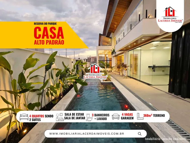 Casa Duplex 4 Quartos Sendo 2 Suítes Uma Master Com Closet, Piscina e Energia Solar em Pon
